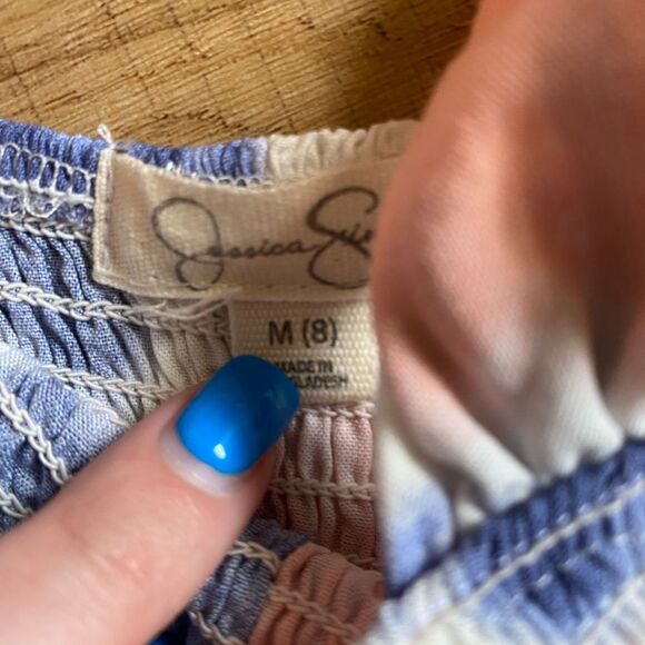 Jessica Simpson little girls medium size 8 tie dye orange purple tank top ruffle - Picture 3 of 7